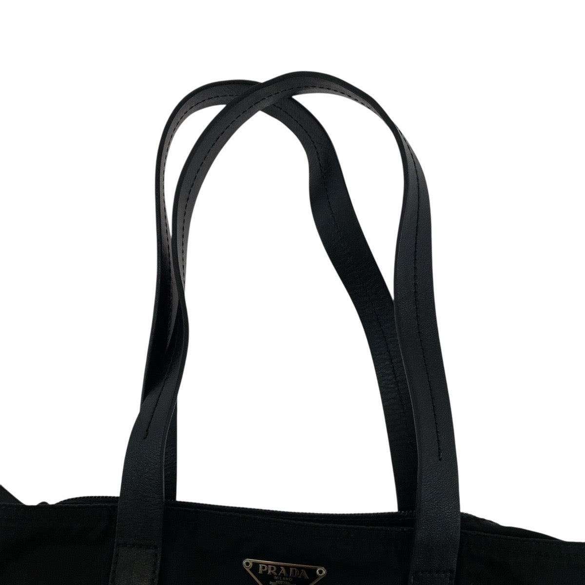 PRADA Tote Bag Nylon Black SilverMetal Test Triangle With logo