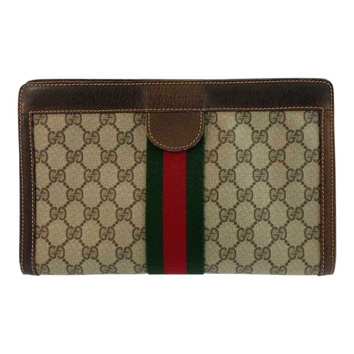 GUCCI Clutch bag 41 001 2825 28 GG Supreme Canvas Beige brown Sherry Line Old Gucci