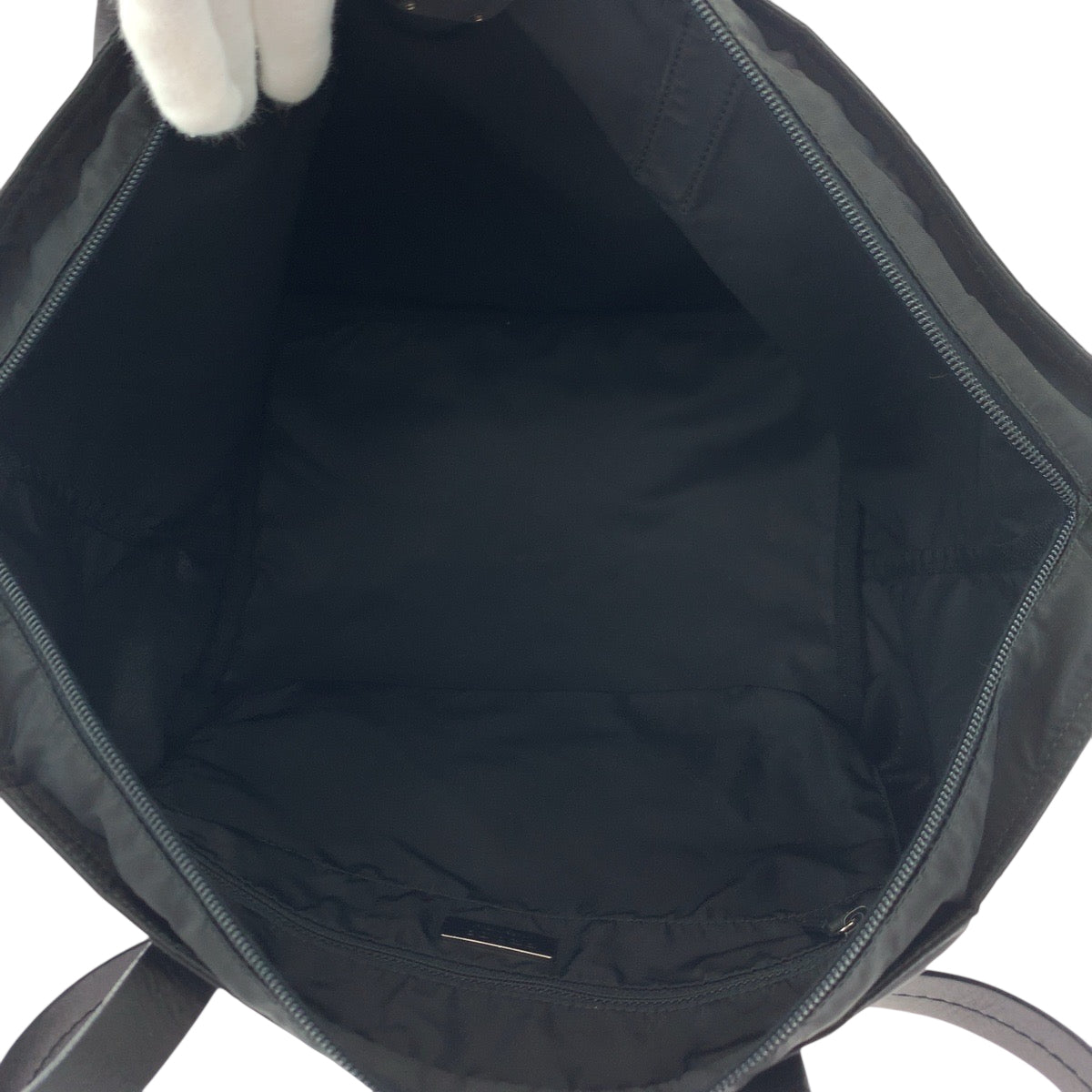 PRADA Tote Bag Nylon Black SilverMetal Test Triangle With logo
