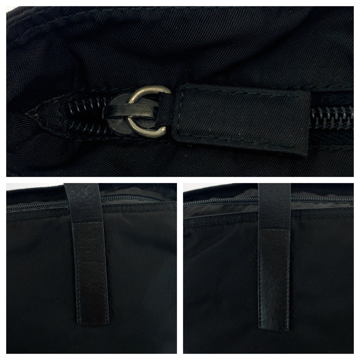 PRADA Tote Bag Nylon Black SilverMetal Test Triangle With logo