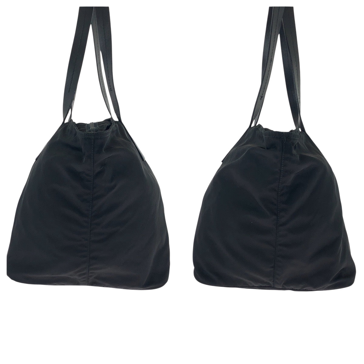 PRADA Tote Bag Nylon Black SilverMetal Test Triangle With logo