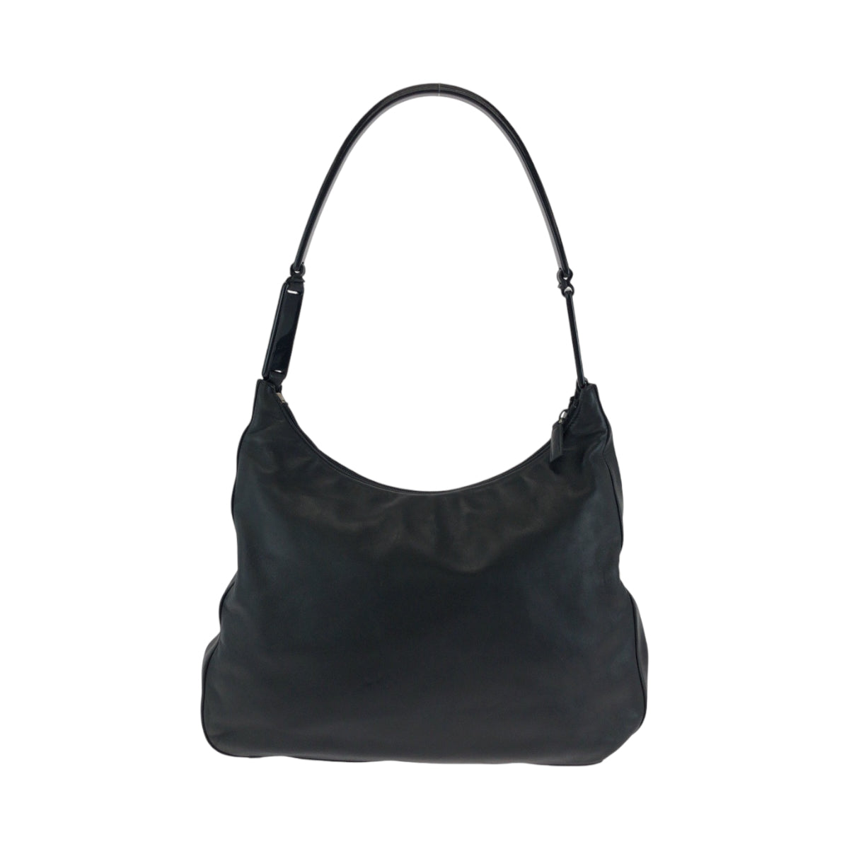 PRADA Shoulder Bag plastic Black black Plat Stick handle logo