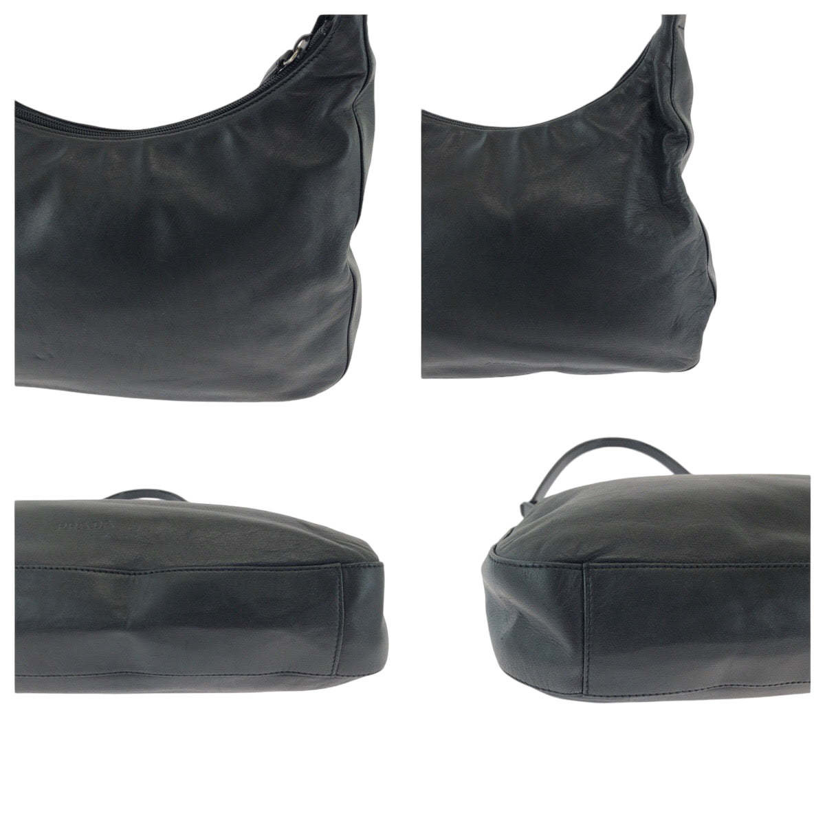 PRADA Shoulder Bag plastic Black black Plat Stick handle logo
