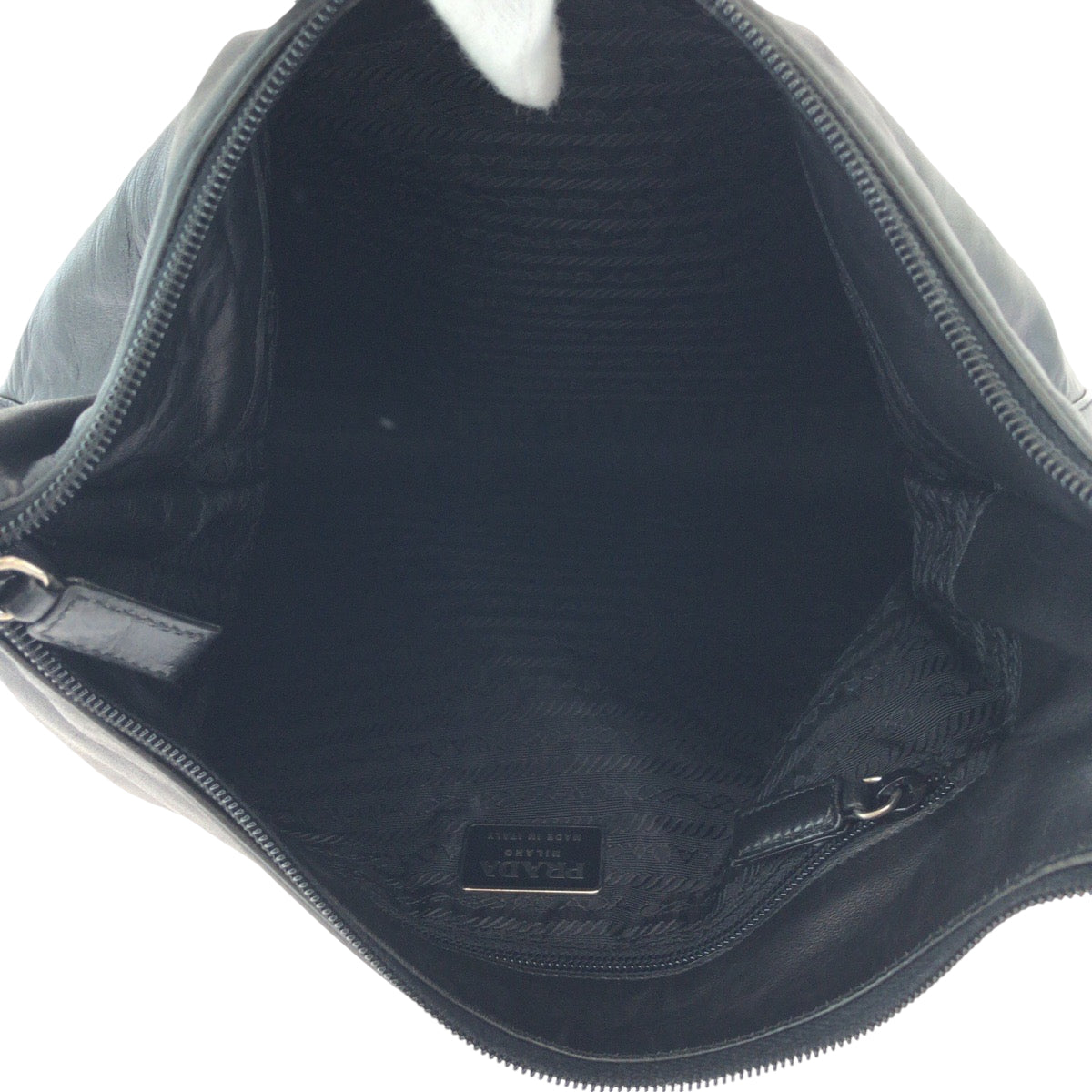 PRADA Shoulder Bag plastic Black black Plat Stick handle logo