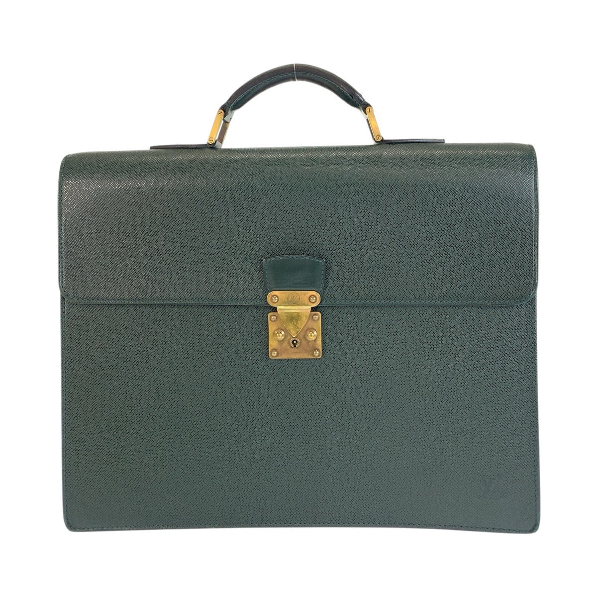 LOUIS VUITTON Business bag M30034 leather Episea Dark Green Gold Metal Taiga Moscova