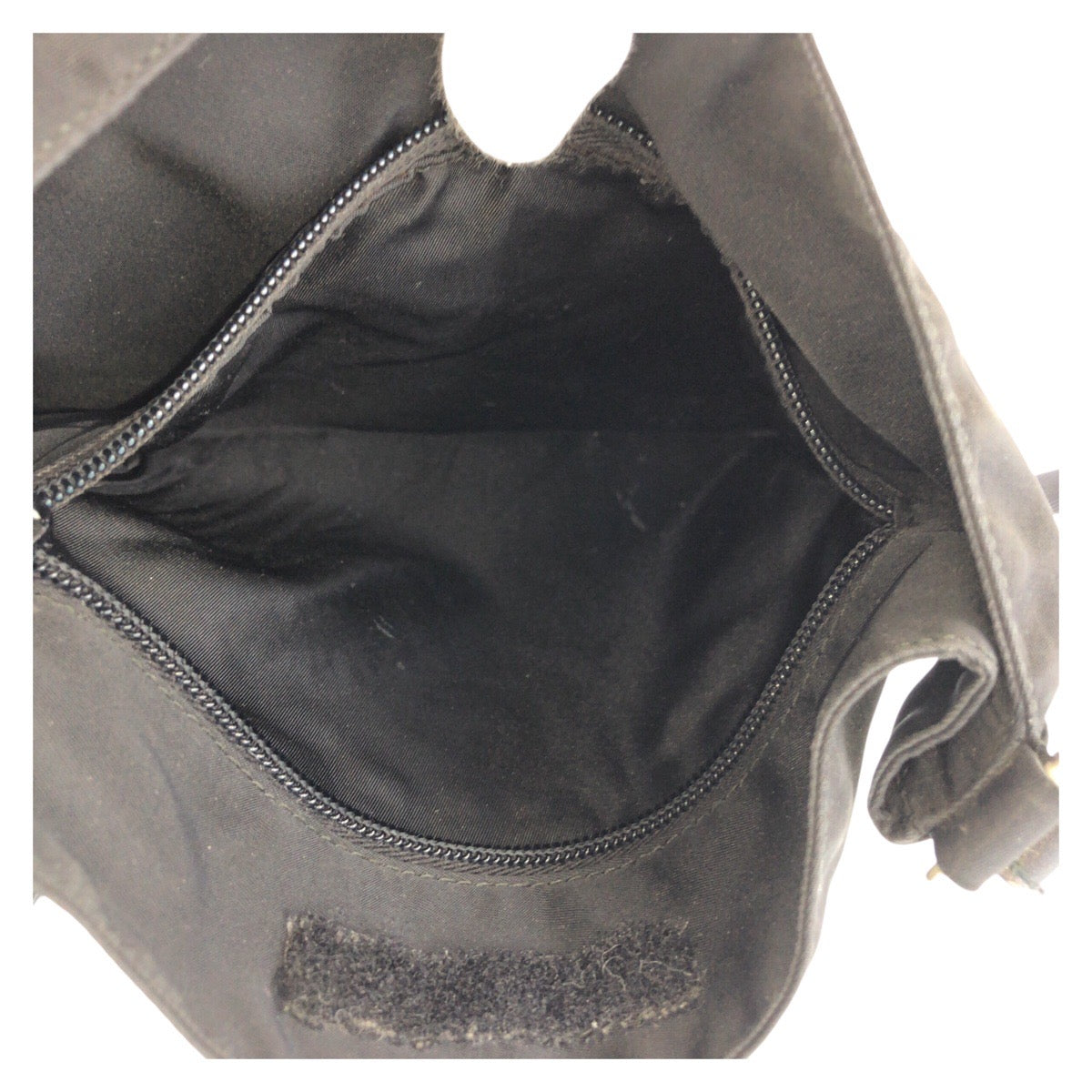PRADA Shoulder Bag Nylon Black SilverMetal Test Triangle With logo