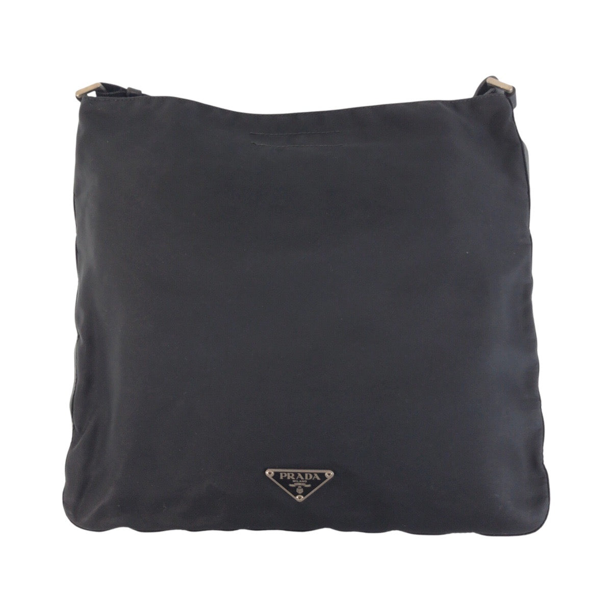 PRADA Shoulder Bag Nylon Black SilverMetal Test Triangle With logo