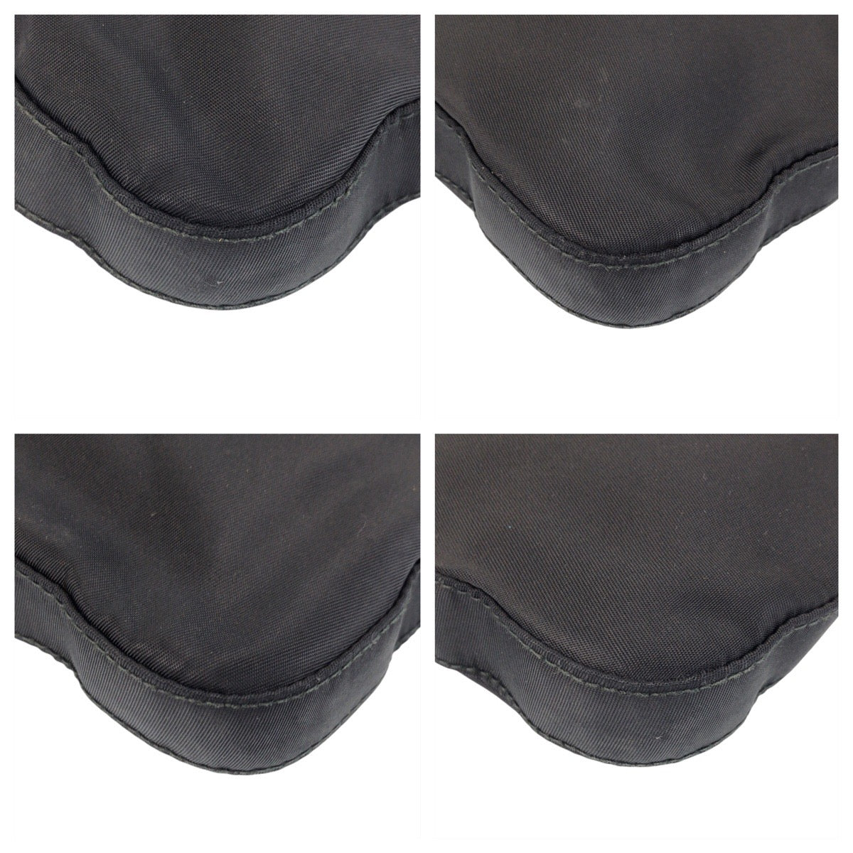 PRADA Shoulder Bag Nylon Black SilverMetal Test Triangle With logo