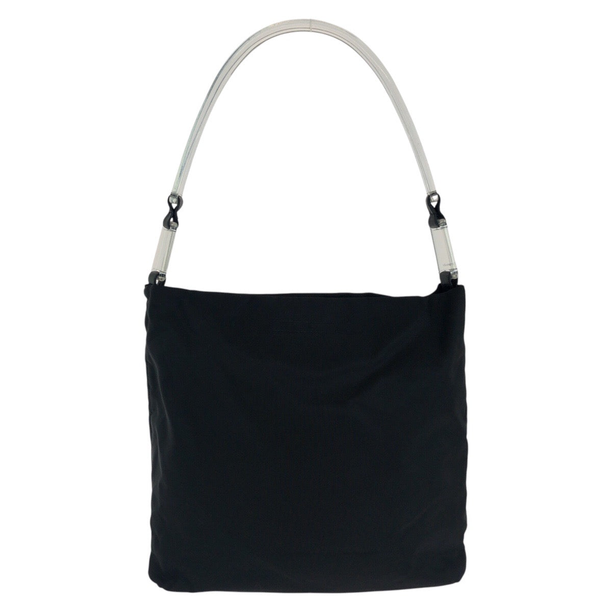 PRADA Shoulder Bag Nylon Black SilverMetal Test Triangle With logo