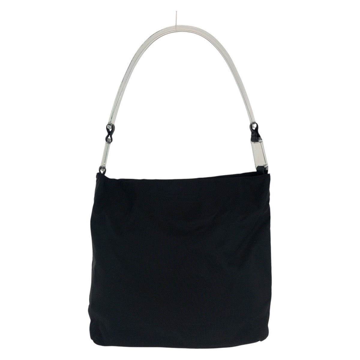 PRADA Shoulder Bag Nylon Black SilverMetal Test Triangle With logo