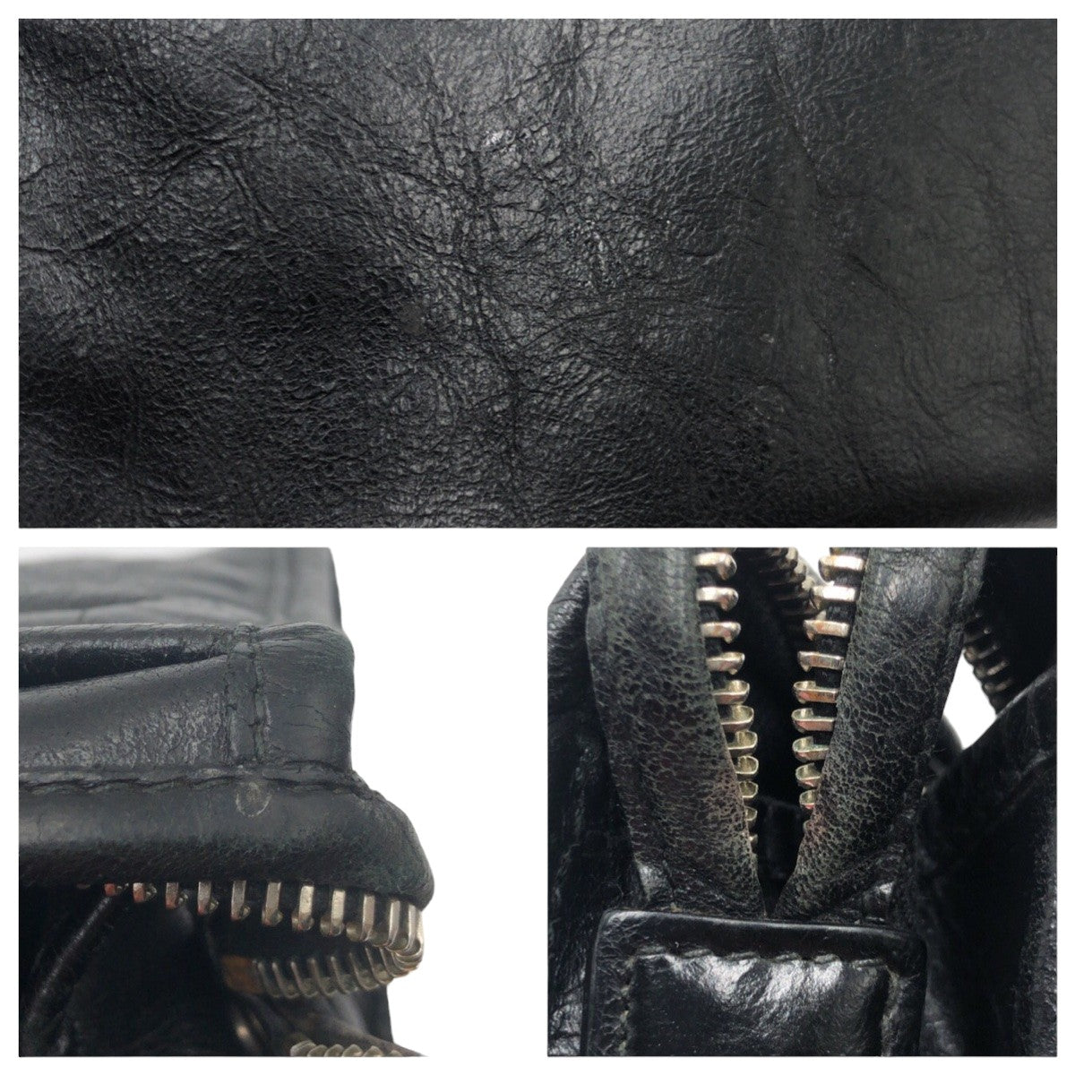GUCCI Clutch bag leather black Interlocking