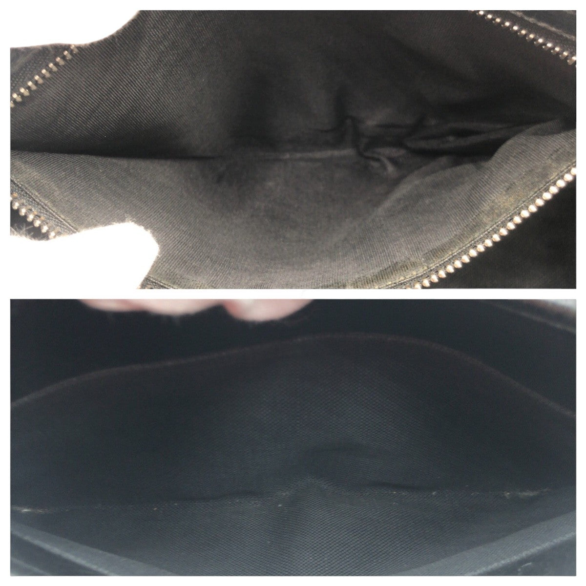 GUCCI Clutch bag leather black Interlocking