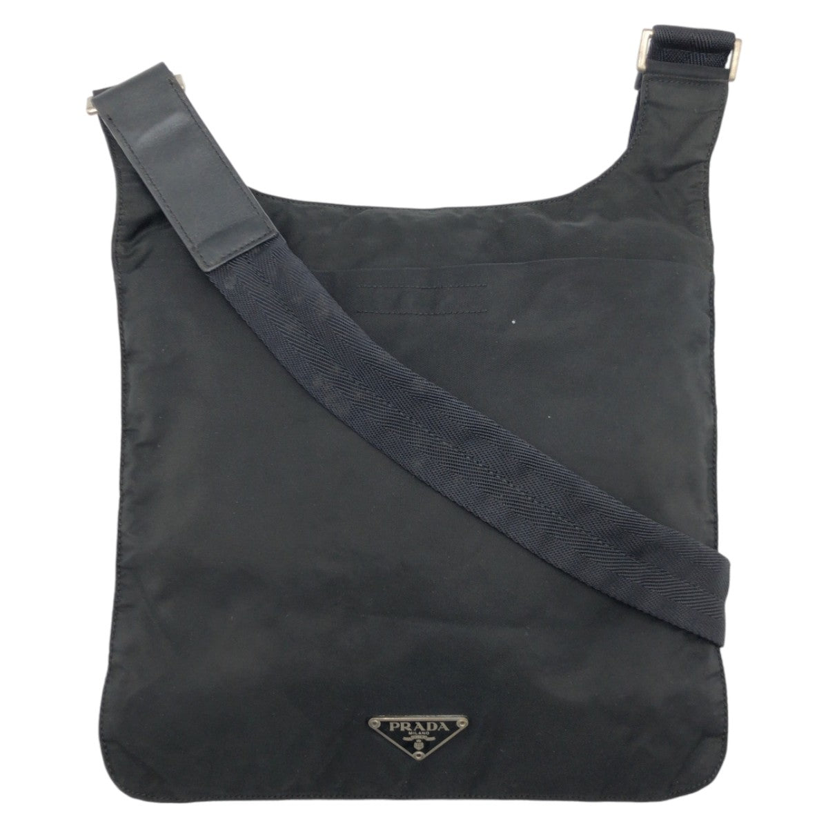 PRADA Shoulder Bag Nylon Black black Test Triangle With logo