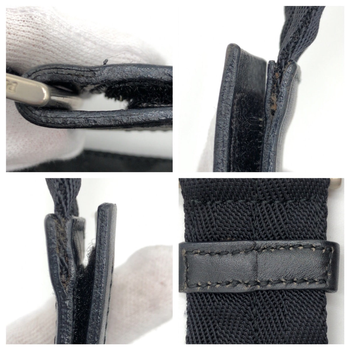 PRADA Shoulder Bag Nylon Black black Test Triangle With logo