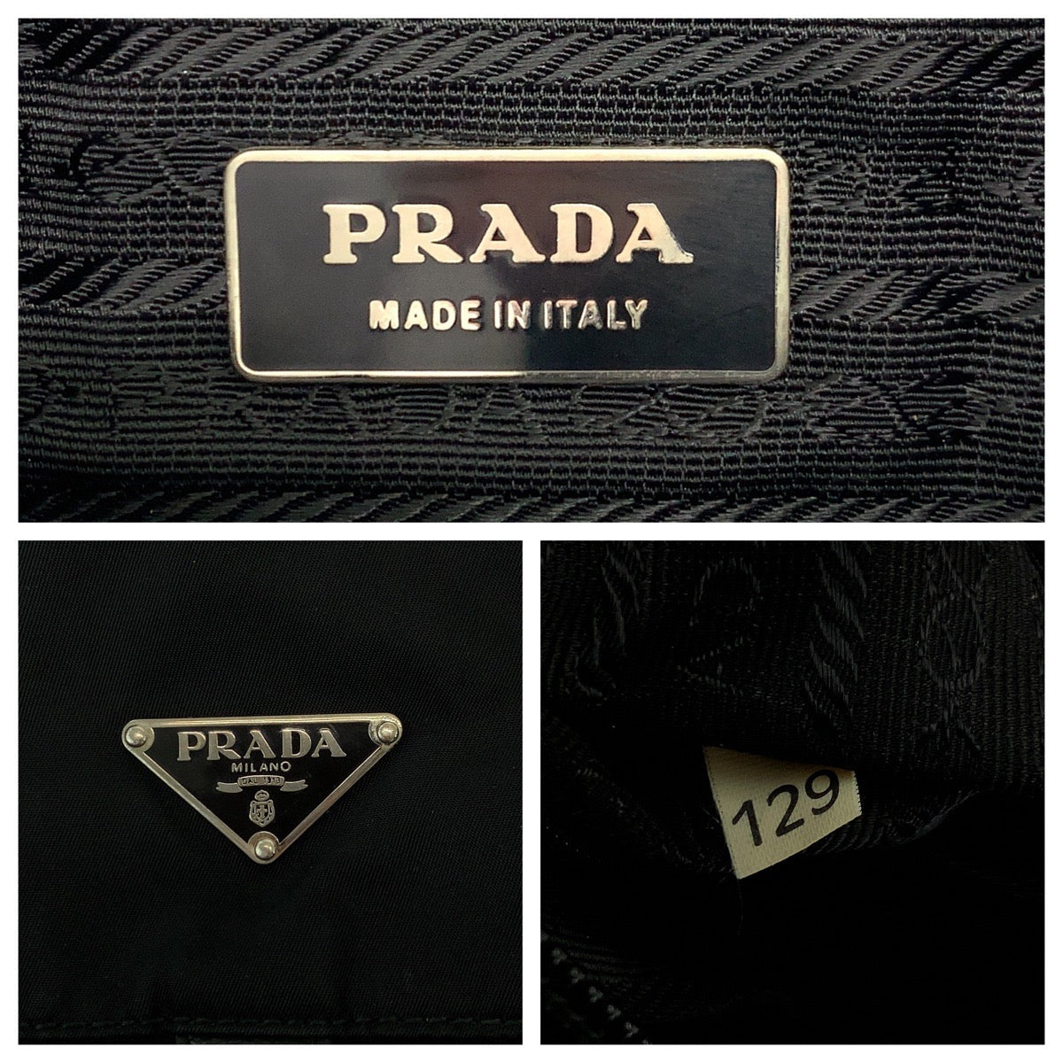 PRADA Shoulder Bag Nylon Black SilverMetal Test Triangle With logo