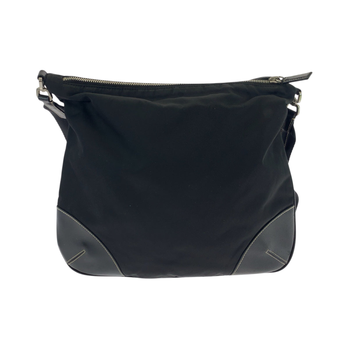 PRADA Shoulder Bag 7 Nylon Black SilverMetal Test Triangle With logo