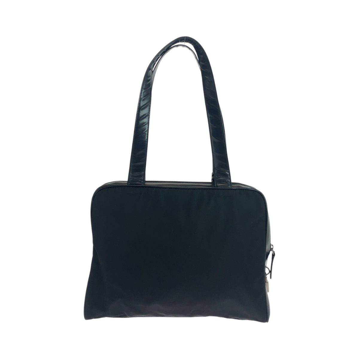 PRADA Tote Bag Nylon Black SilverMetal Test Triangle With logo