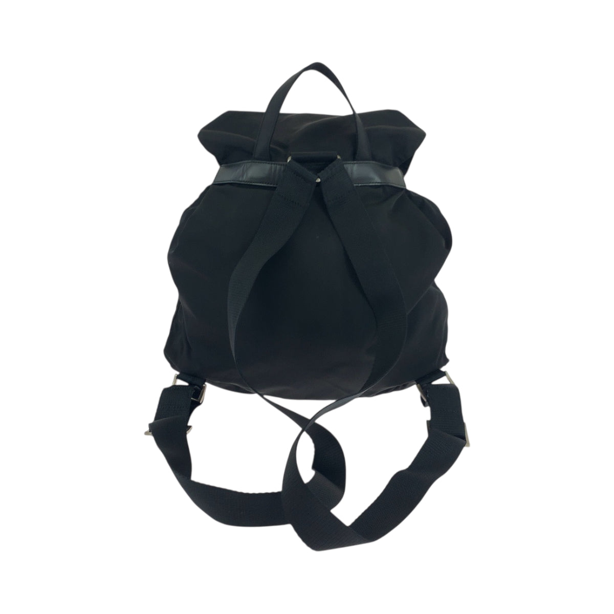 PRADA Backpack Nylon Black SilverMetal Test Triangle With logo
