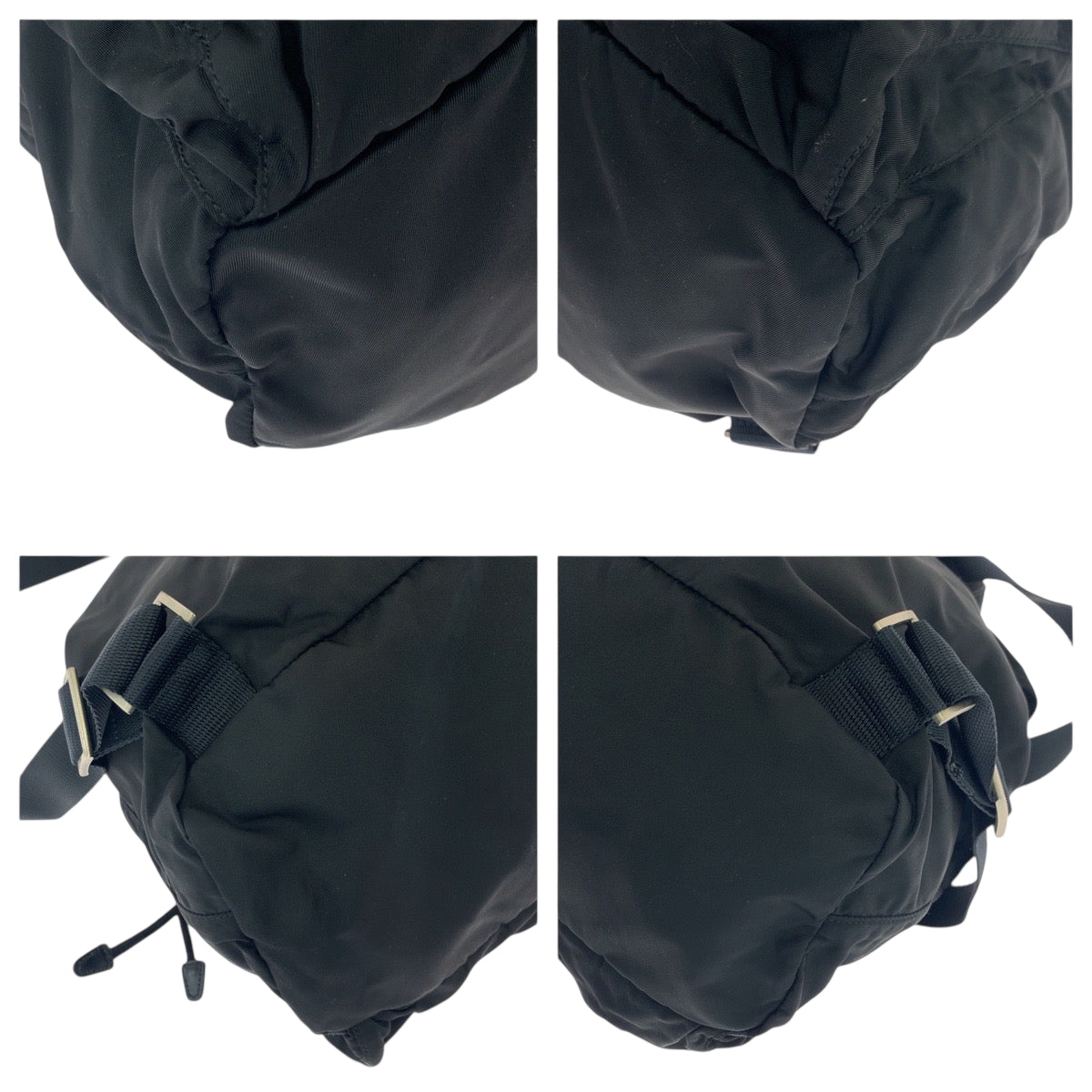 PRADA Backpack Nylon Black SilverMetal Test Triangle With logo
