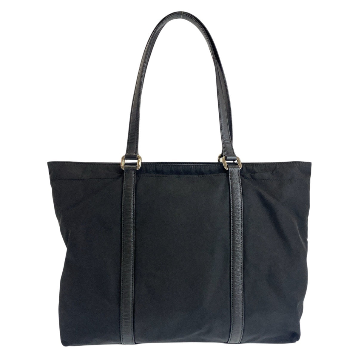 PRADA Tote Bag Nylon Black SilverMetal Test Triangle With logo
