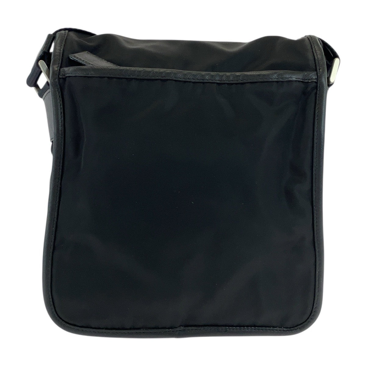 PRADA Shoulder Bag Nylon Black Silver Metal Test Triangle With logo