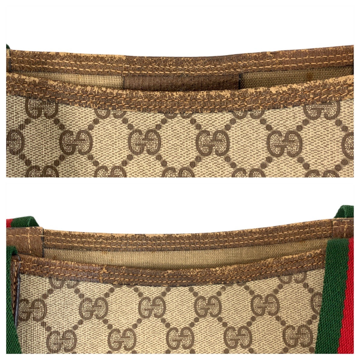 GUCCI Tote Bag 39 02 003 GG Supreme Canvas Beige brown Sherry Line Old Gucci