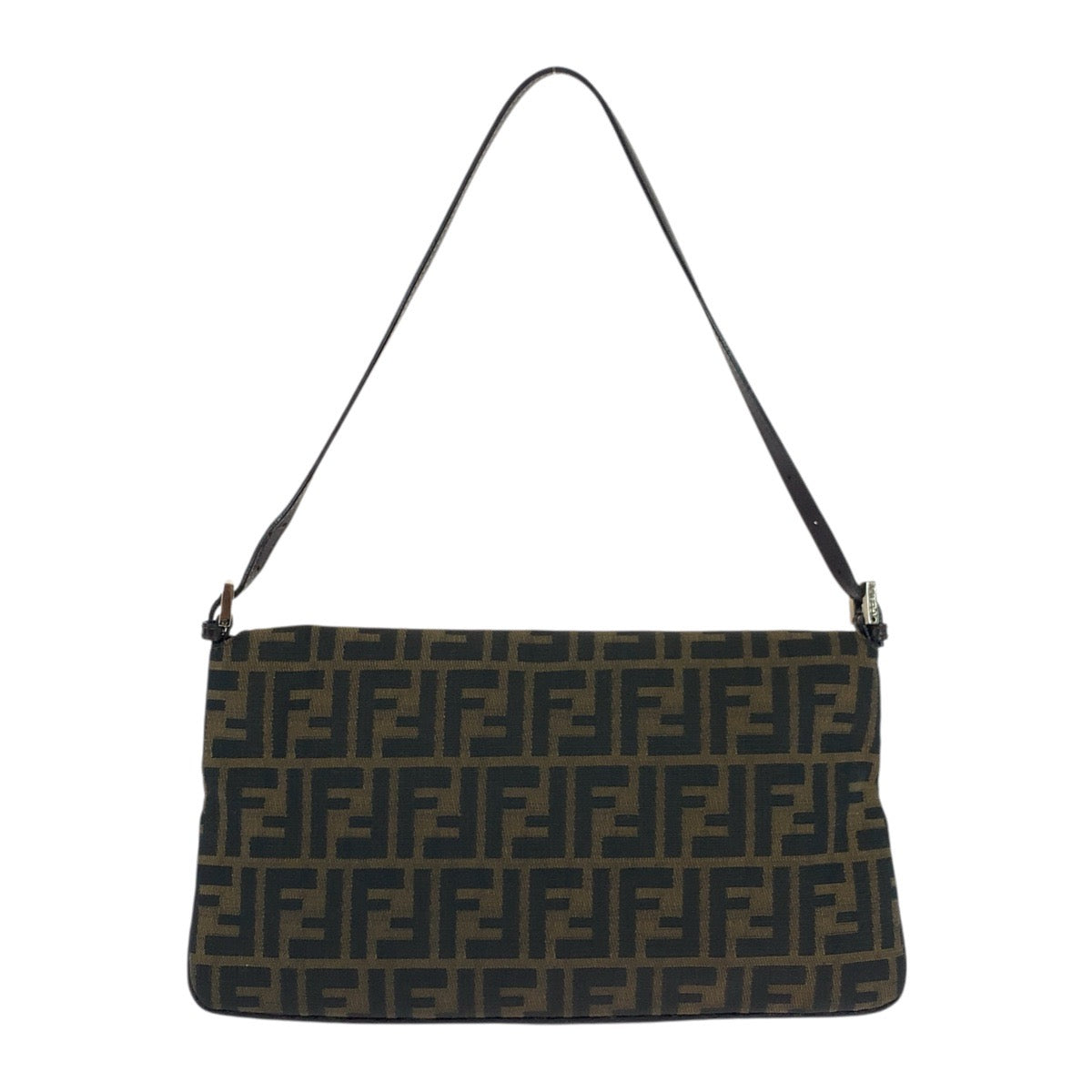 FENDI Shoulder Bag 2384 26796 018 canvas Brown Silver Metal Zucca Pattern