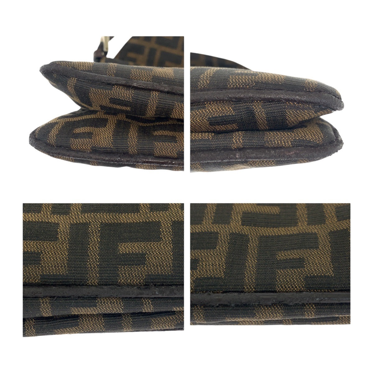 FENDI Shoulder Bag 2384 26796 018 canvas Brown Silver Metal Zucca Pattern