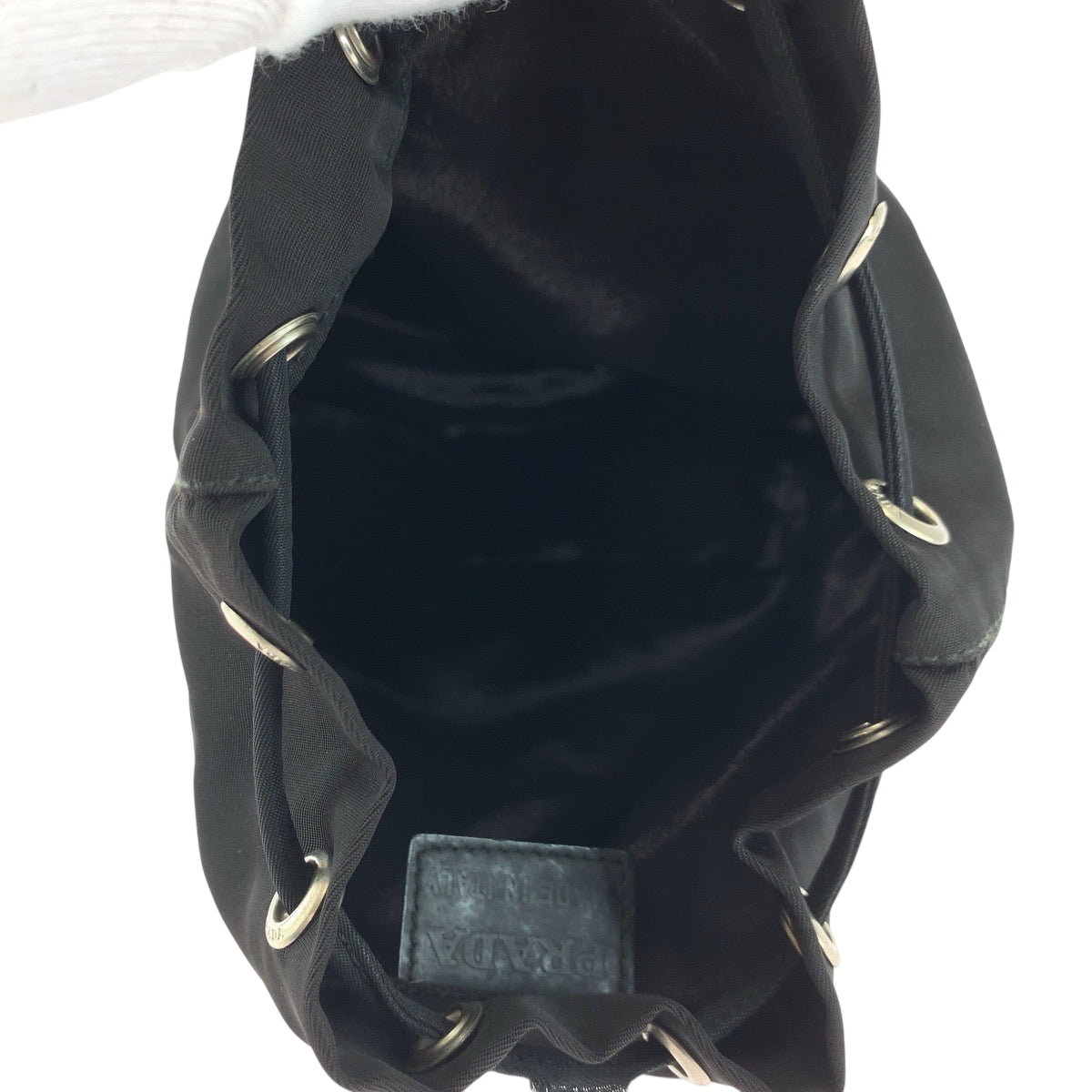 PRADA Pouch 1N0369 Nylon Black SilverMetal Test Triangle With logo