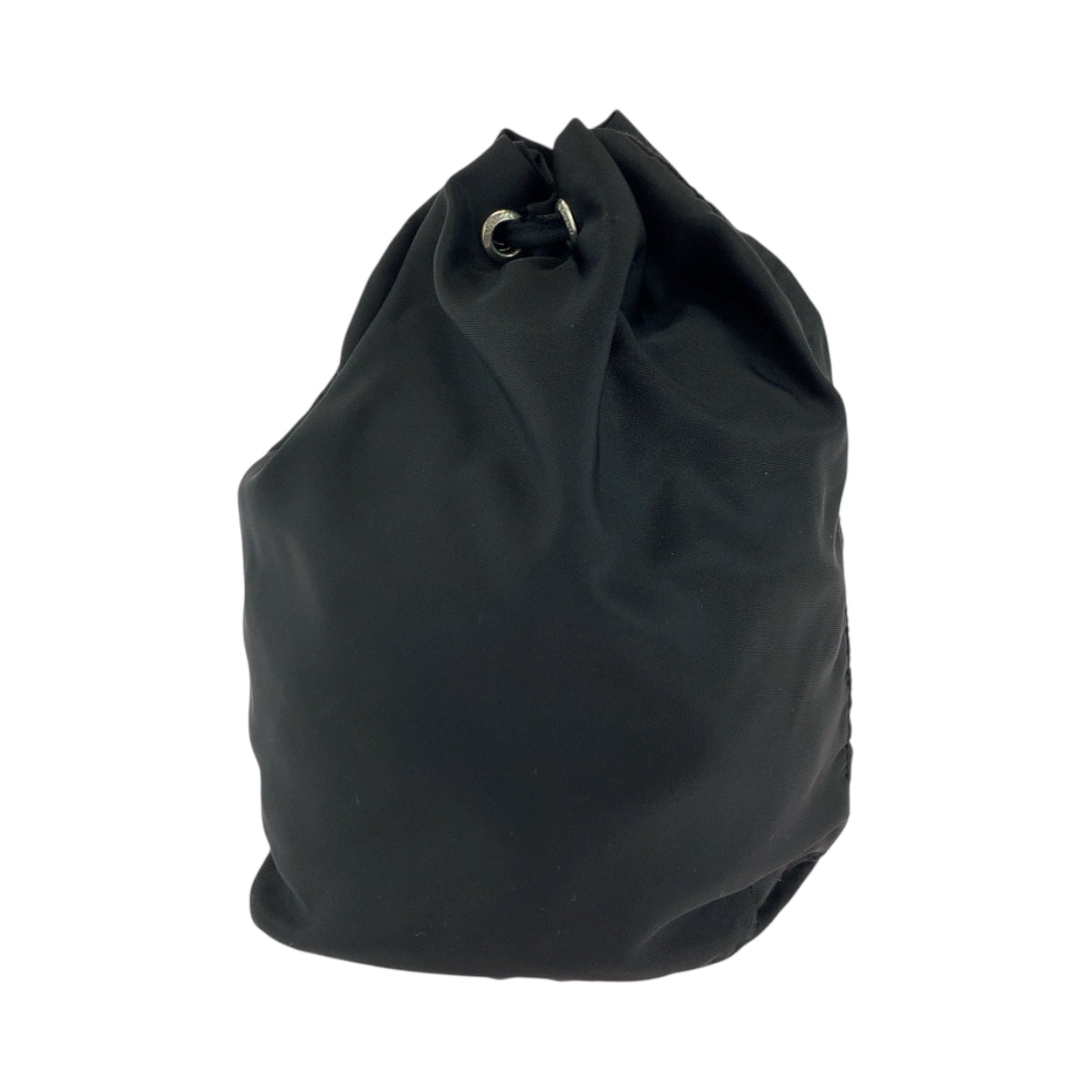 PRADA Pouch 1N0369 Nylon Black SilverMetal Test Triangle With logo