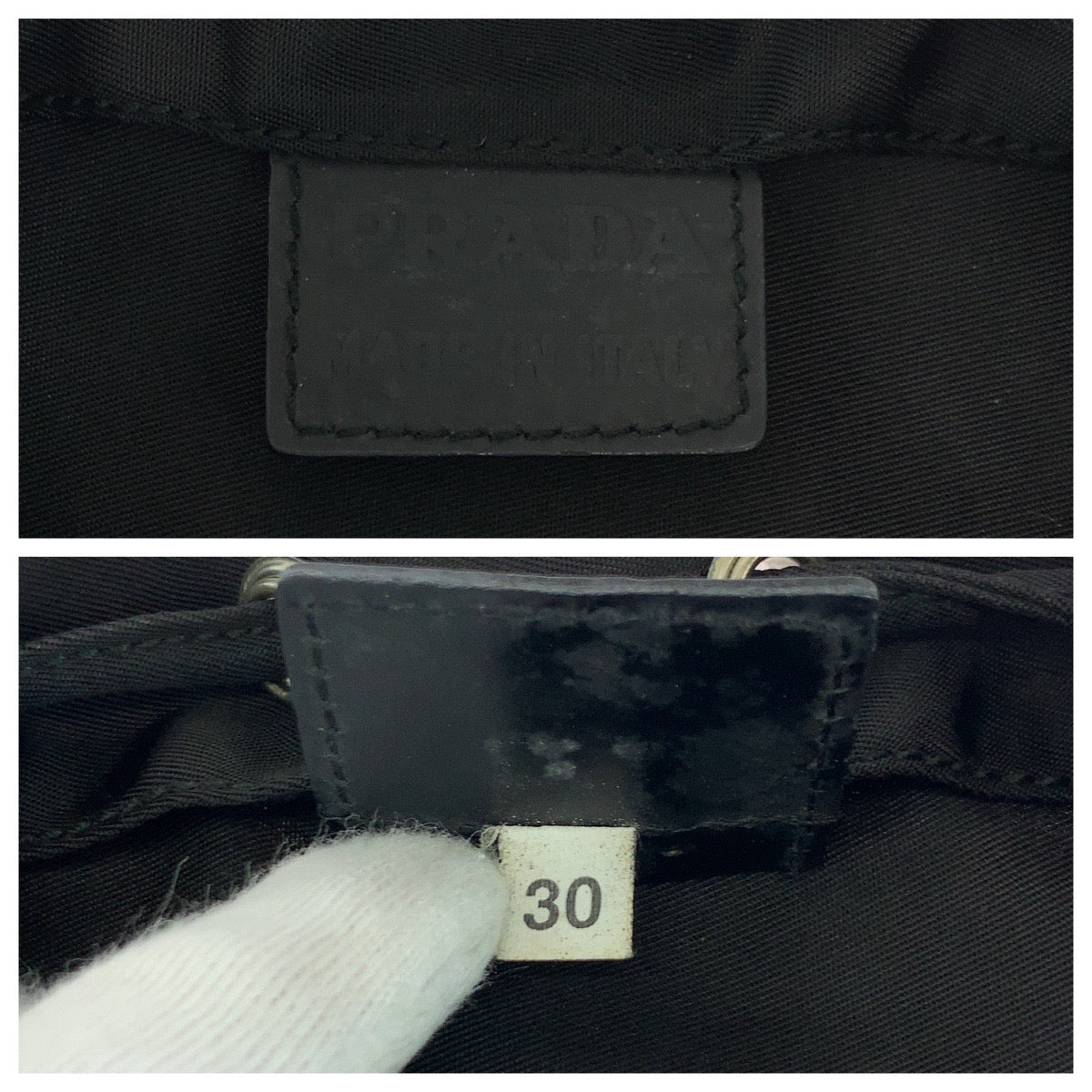 PRADA Pouch 1N0369 Nylon Black SilverMetal Test Triangle With logo
