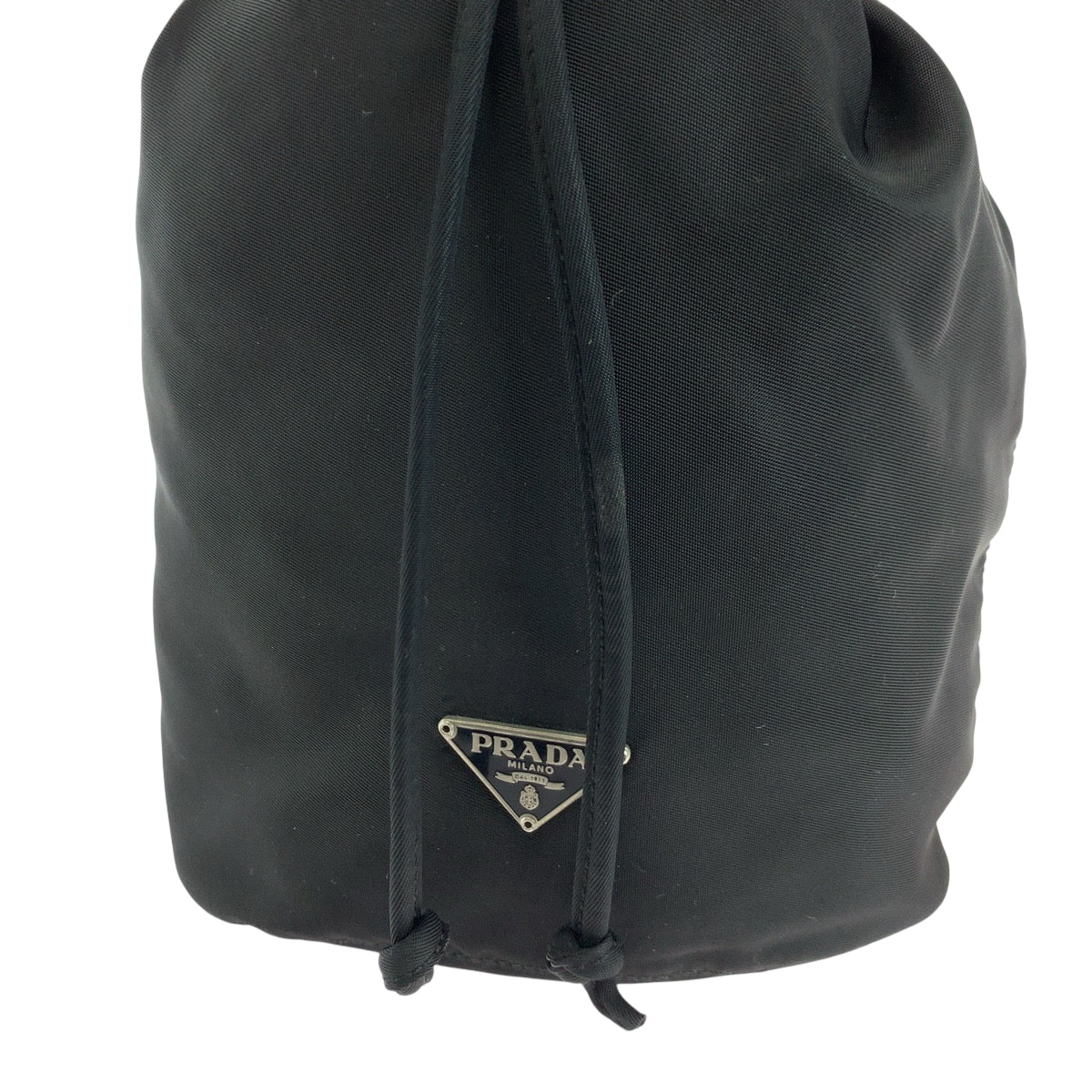 PRADA Pouch 1N0369 Nylon Black SilverMetal Test Triangle With logo