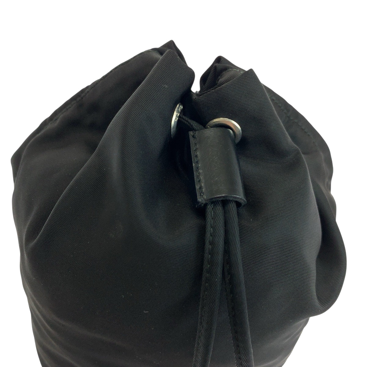 PRADA Pouch 1N0369 Nylon Black SilverMetal Test Triangle With logo
