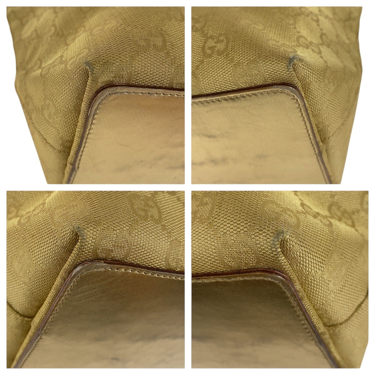 GUCCI Shoulder Bag 002 1099 GG canvas gold