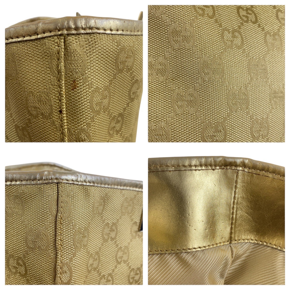 GUCCI Shoulder Bag 002 1099 GG canvas gold