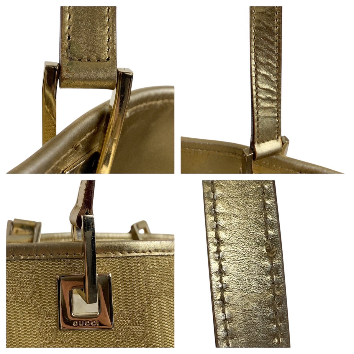 GUCCI Shoulder Bag 002 1099 GG canvas gold