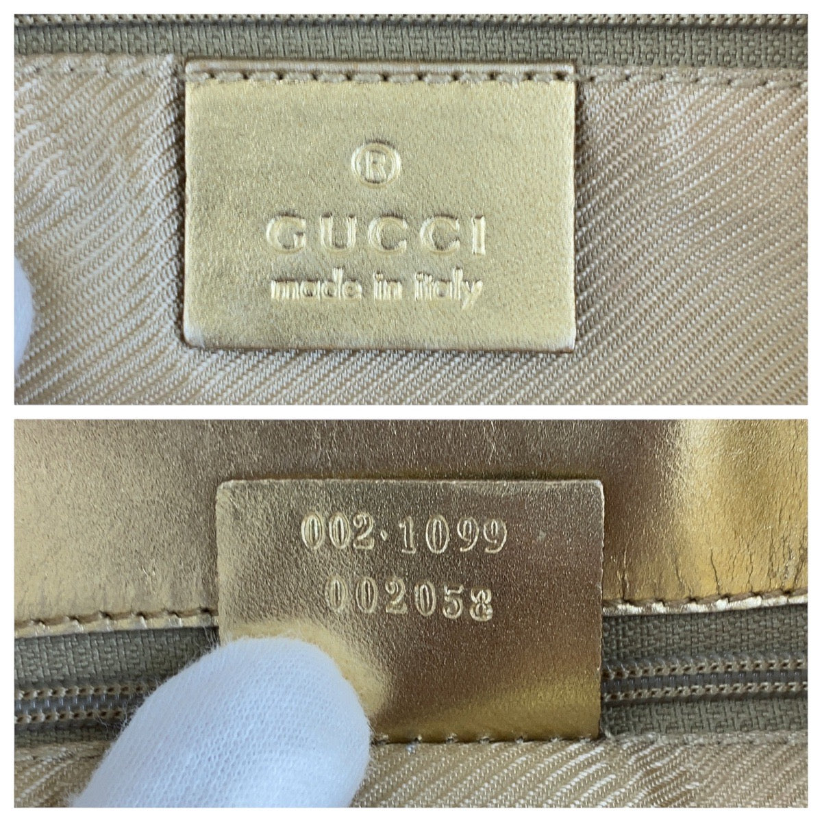 GUCCI Shoulder Bag 002 1099 GG canvas gold