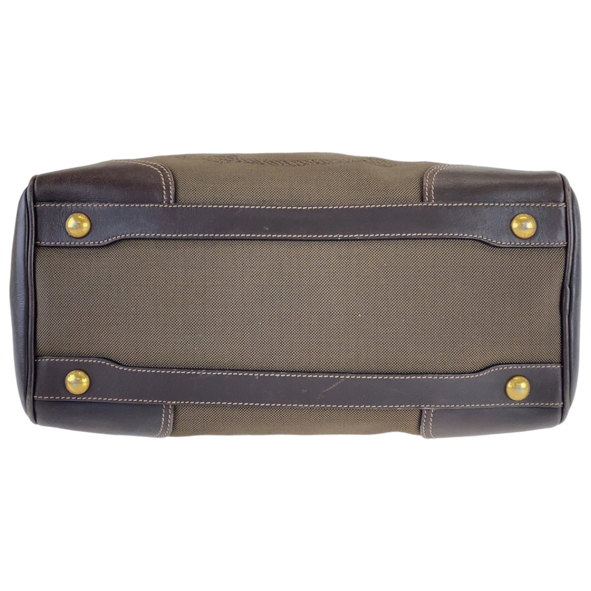 PRADA Shoulder Bag canvas Brown Logo jacquard
