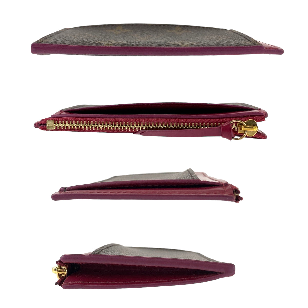 LOUIS VUITTON Coin case M67889 PVC Brown wine red Monogram Porte Cartes Zip