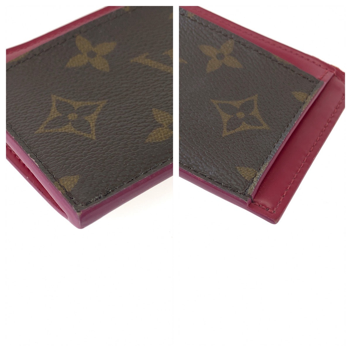 LOUIS VUITTON Coin case M67889 PVC Brown wine red Monogram Porte Cartes Zip