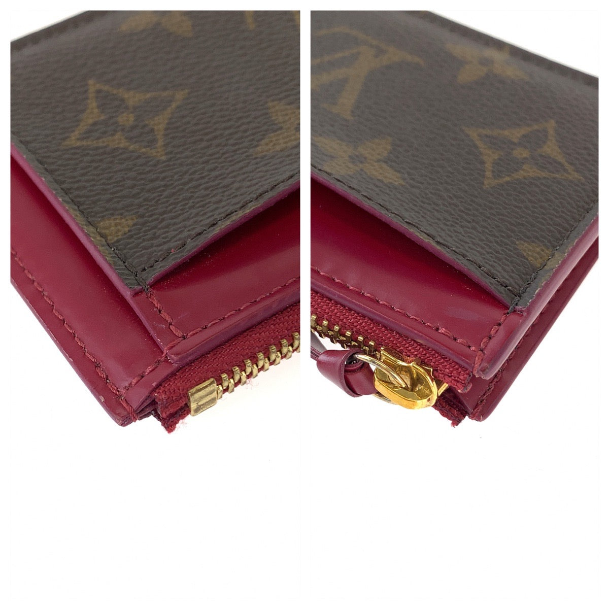 LOUIS VUITTON Coin case M67889 PVC Brown wine red Monogram Porte Cartes Zip
