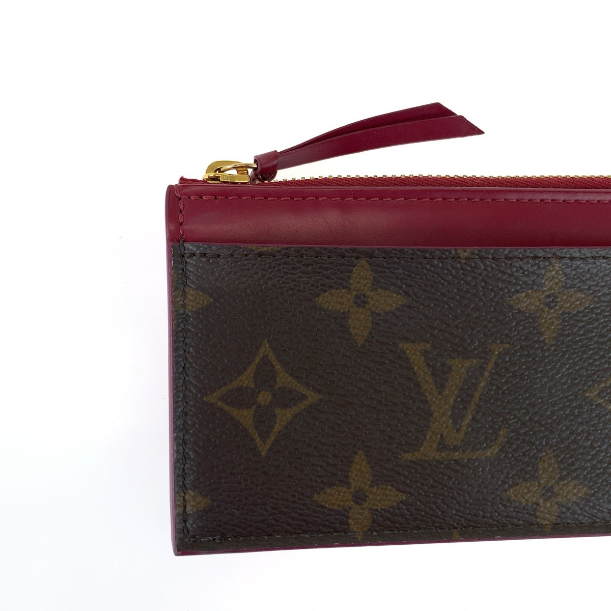 LOUIS VUITTON Coin case M67889 PVC Brown wine red Monogram Porte Cartes Zip
