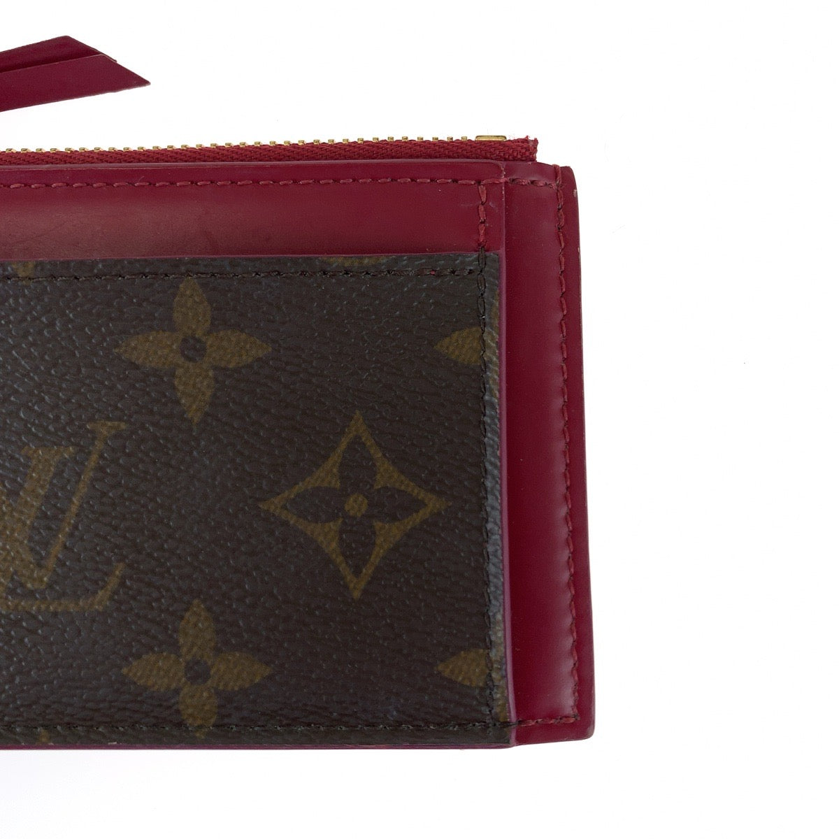 LOUIS VUITTON Coin case M67889 PVC Brown wine red Monogram Porte Cartes Zip