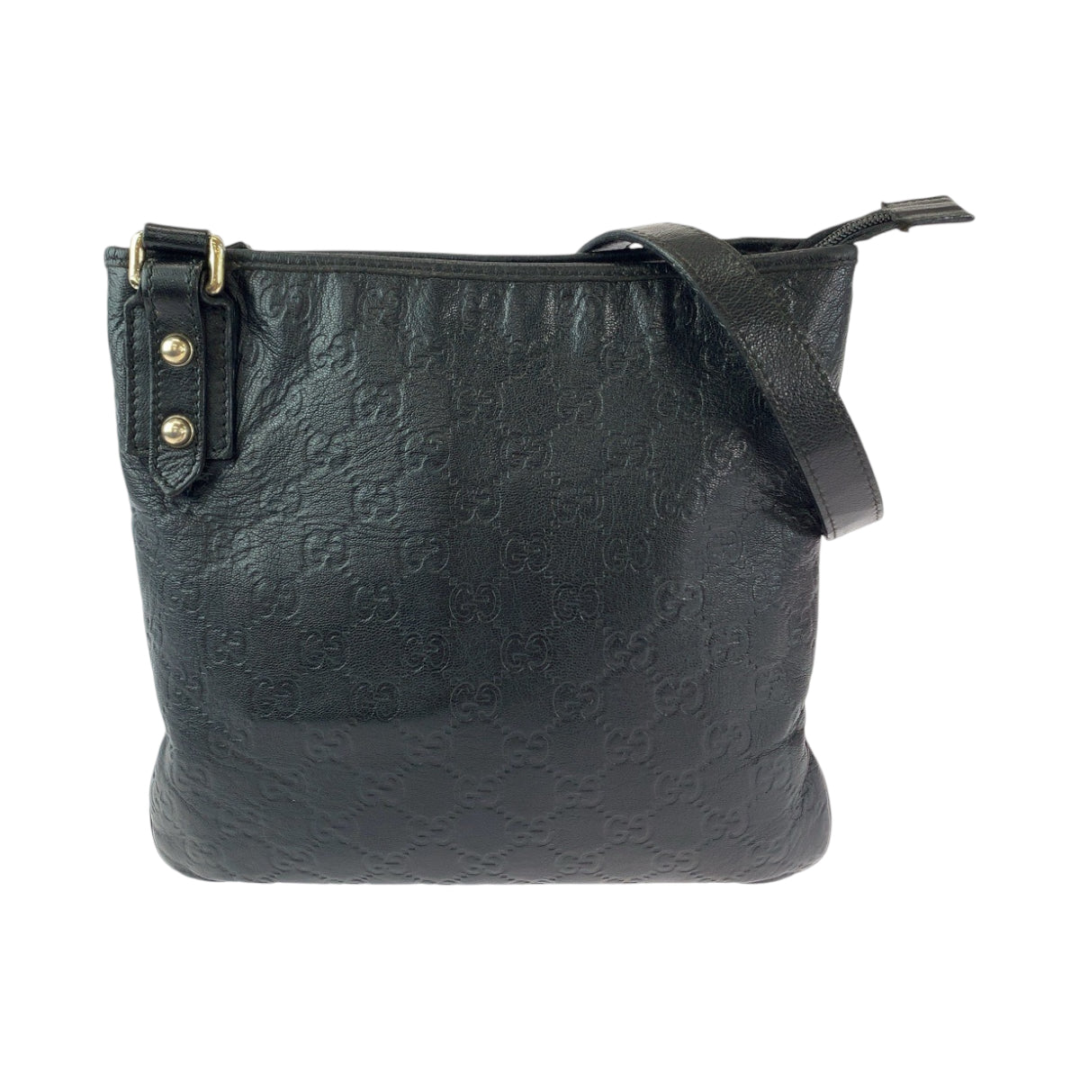 GUCCI Shoulder Bag 239347 leather Black SilverMetal Guccisima