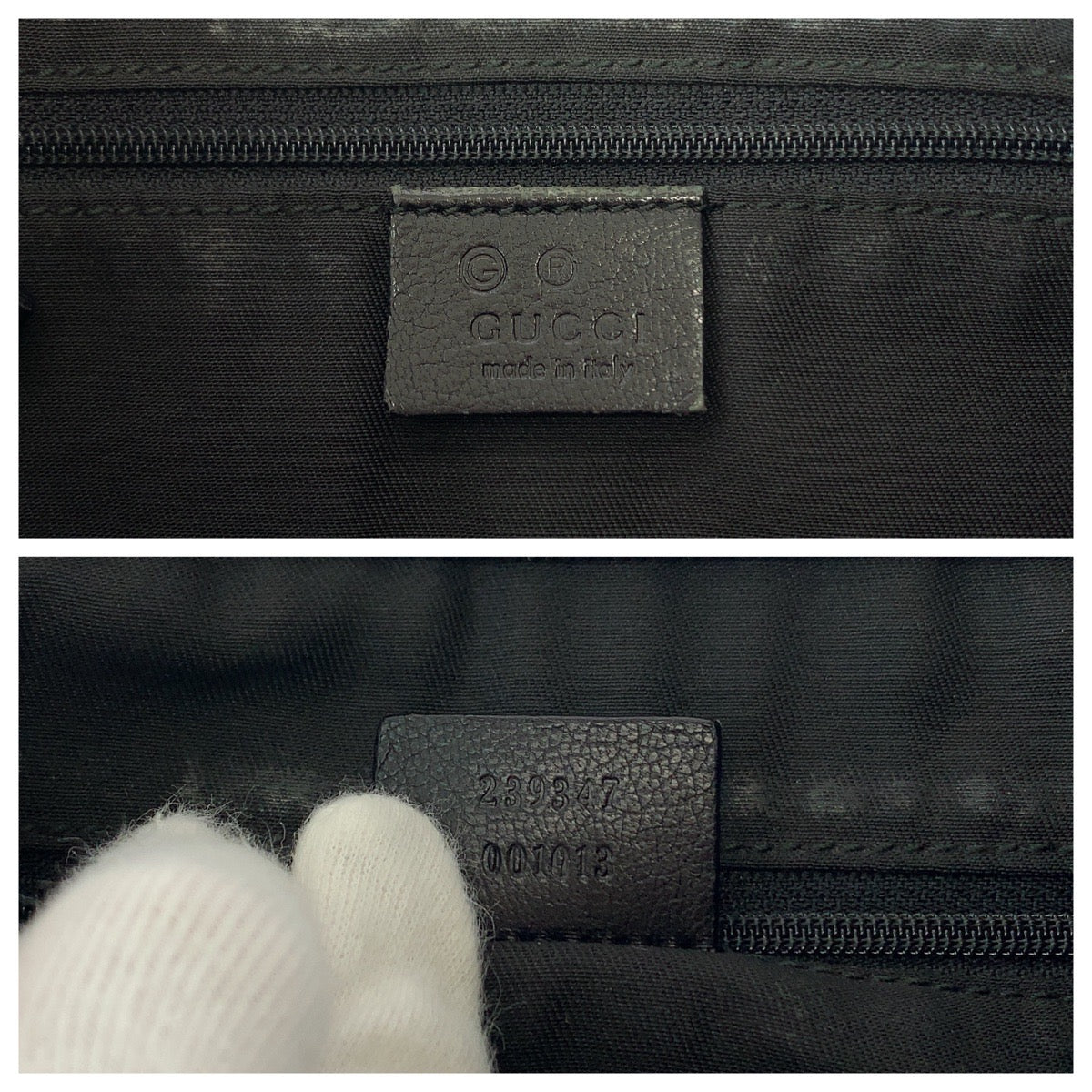 GUCCI Shoulder Bag 239347 leather Black SilverMetal Guccisima