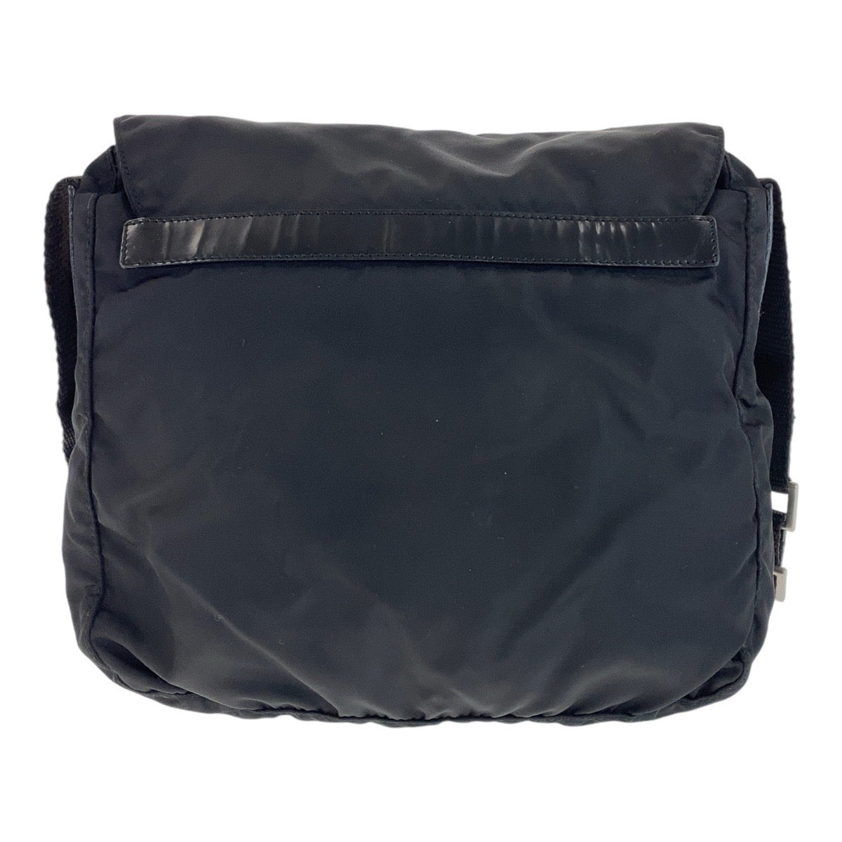 PRADA Shoulder Bag Nylon Black SilverMetal Test Triangle With logo