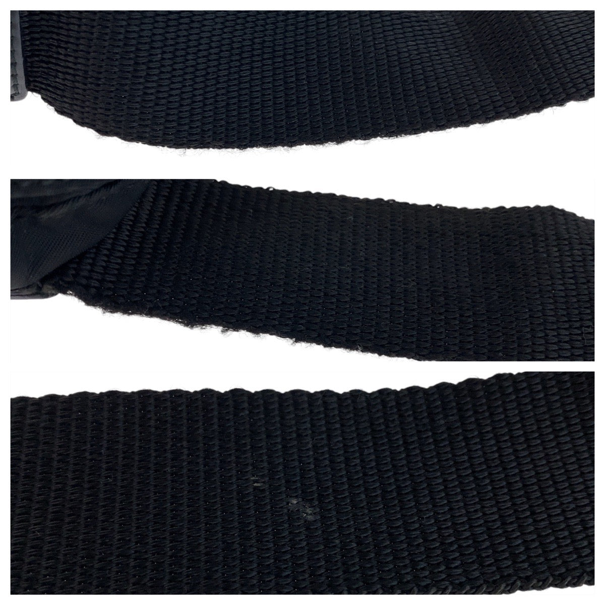 PRADA Shoulder Bag Nylon Black SilverMetal Test Triangle With logo