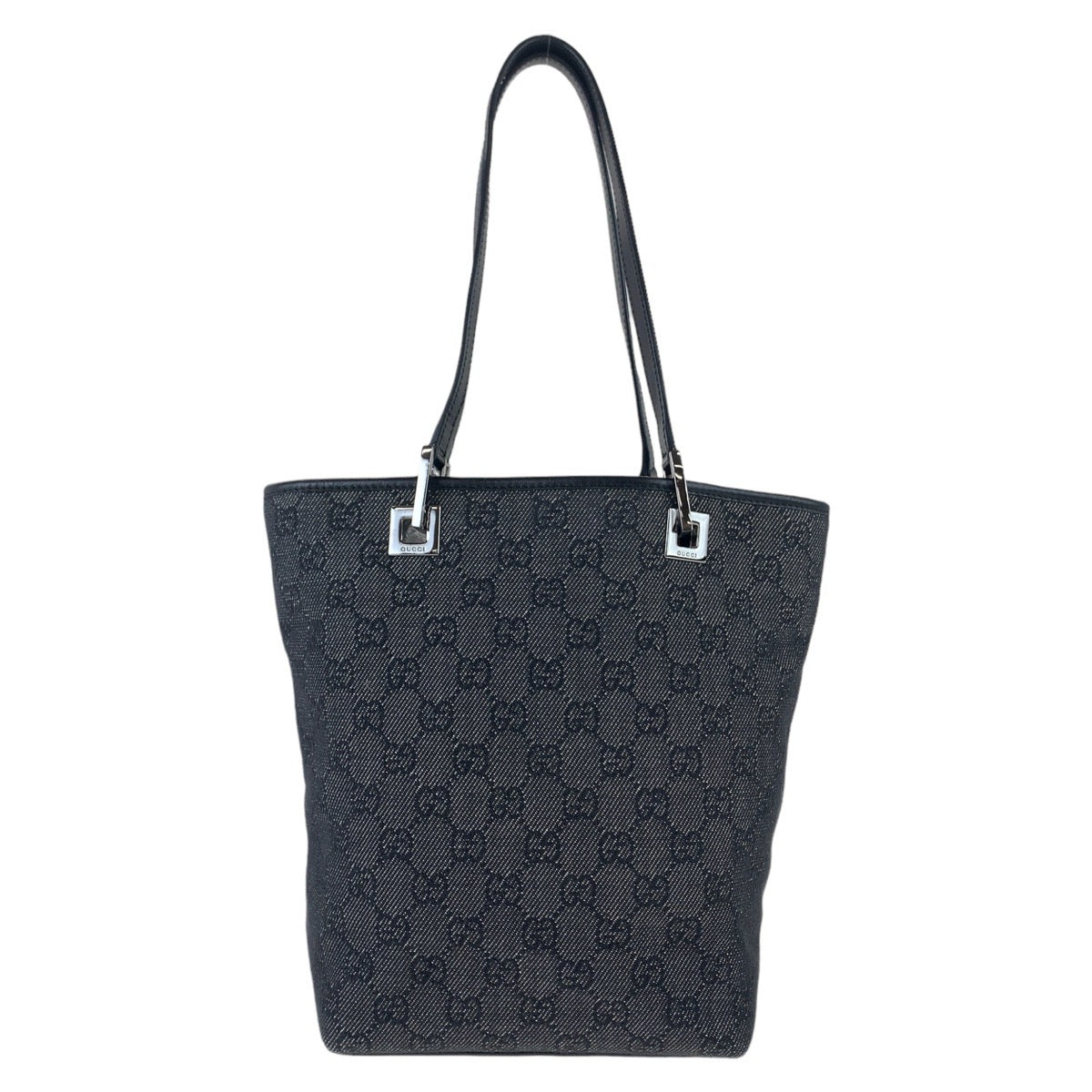 GUCCI Tote Bag 31244 GG canvas Black Silver Metal GG pattern