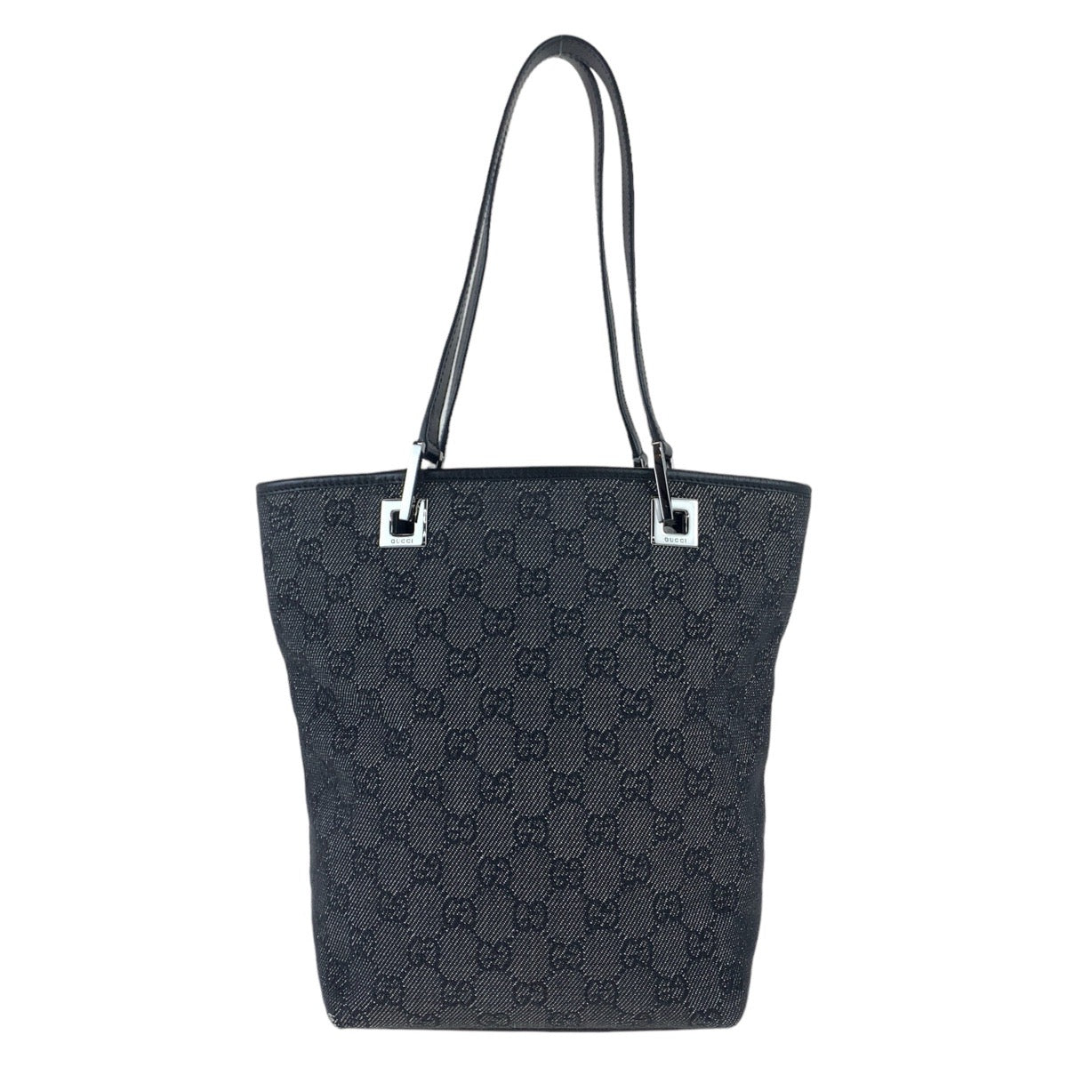 GUCCI Tote Bag 31244 GG canvas Black Silver Metal GG pattern