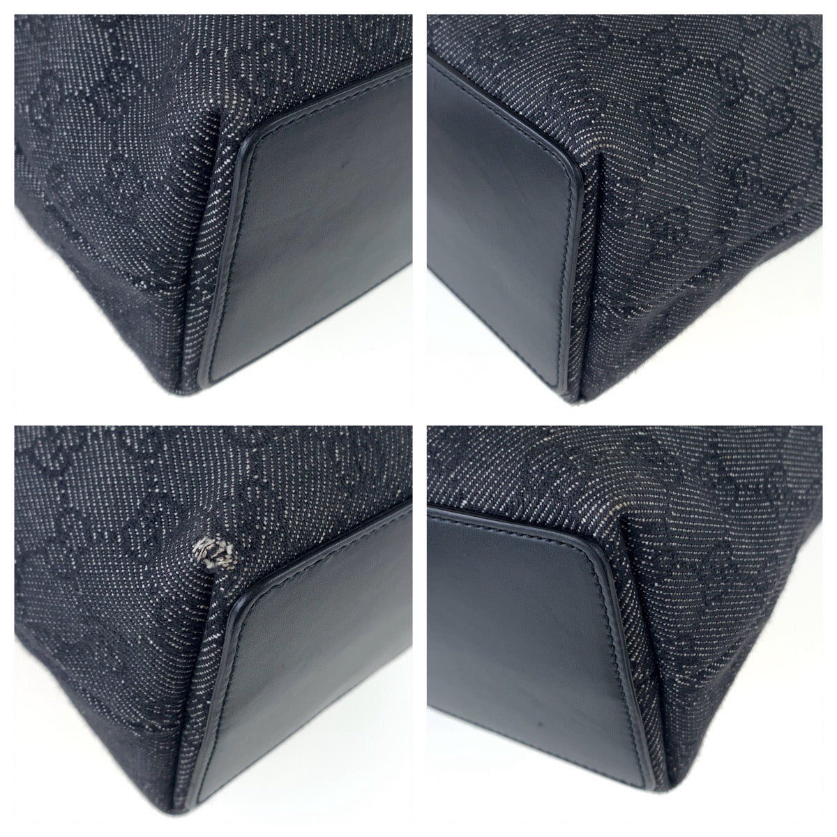 GUCCI Tote Bag 31244 GG canvas Black Silver Metal GG pattern
